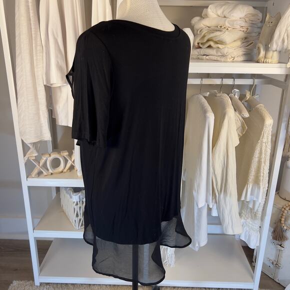 Lane Bryant sz. 14/16 women's tunic length top black, asymmetrical  #1928 - Picture 4 of 7